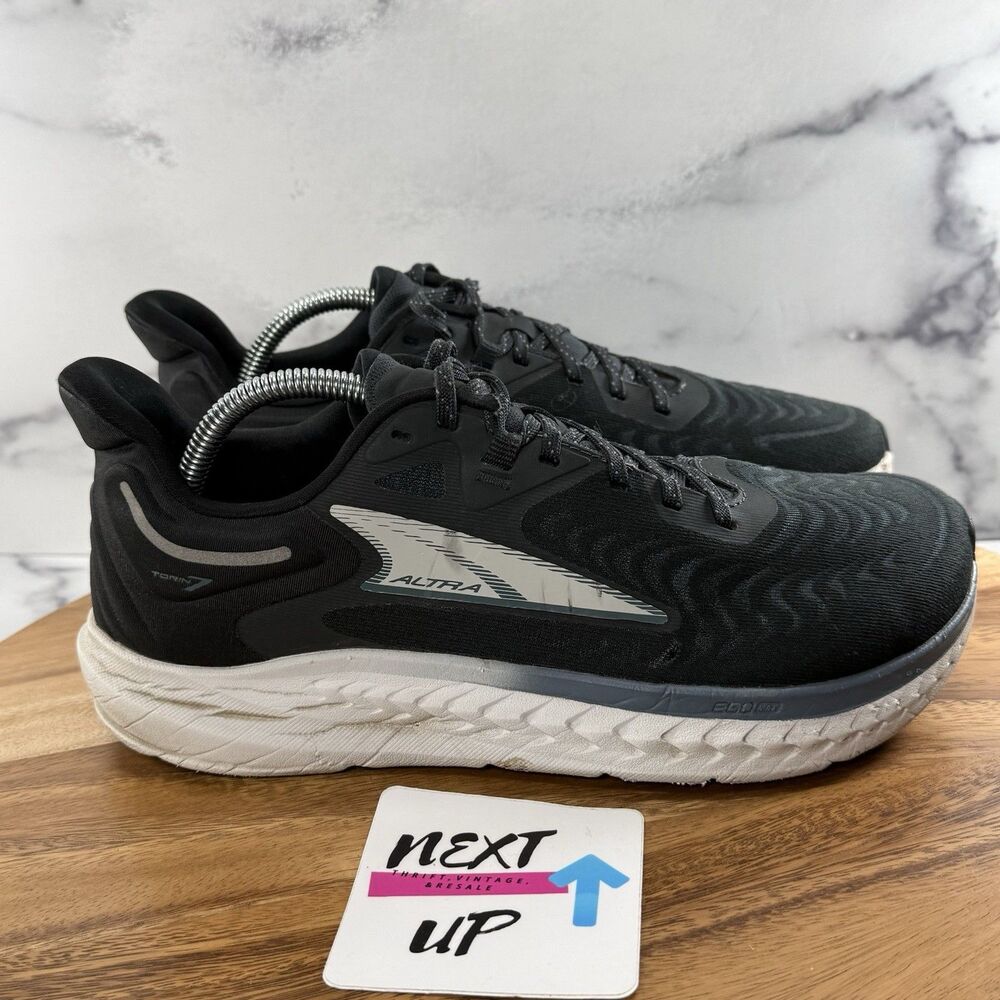 Men’s size 9-Altra Torin 7 Black White Zero Drop Outdoor Running Shoes - Picture 3 of 11